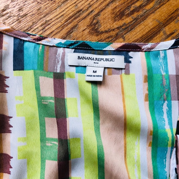 Banana Republic Colorful Pattern Ruffle Tank Top - Picture 8 of 8